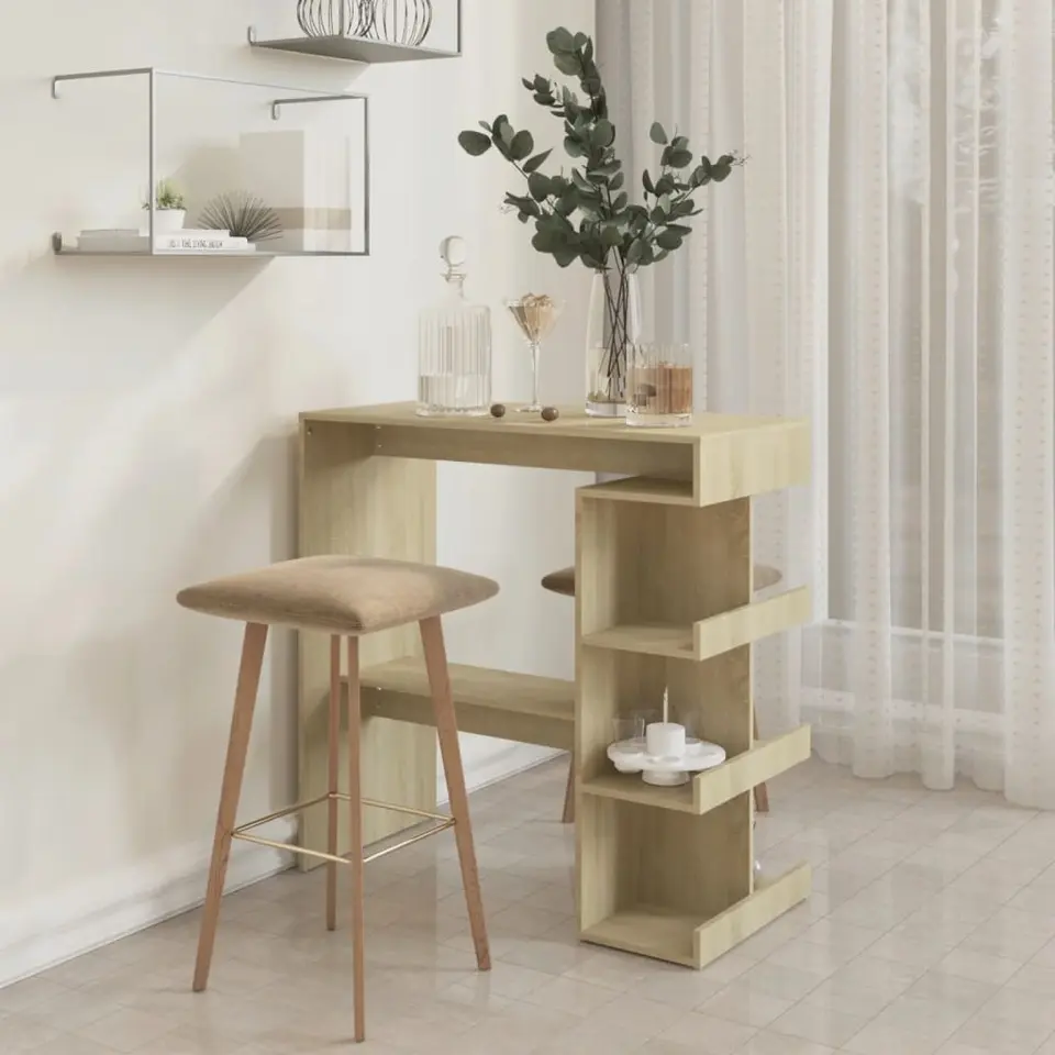 vidaXL - Bartafel - Bruin - Bewerkt hout