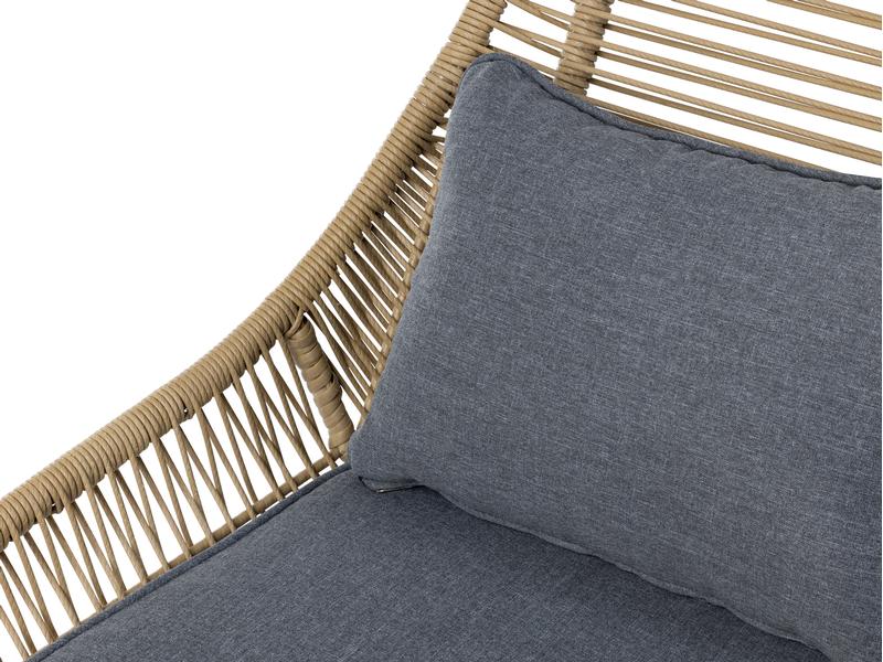 COCON Loungeset Minusio, Beige/Grau, 2 Sitzplätze Zwei Schaukelstühle und ein Tisch für Garten, Terrasse oder Balkon