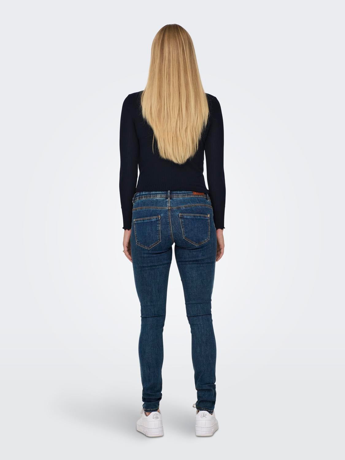 OLMWAUW Mittlere Taille Skinny Fit Jeans Dark Blue Denim
