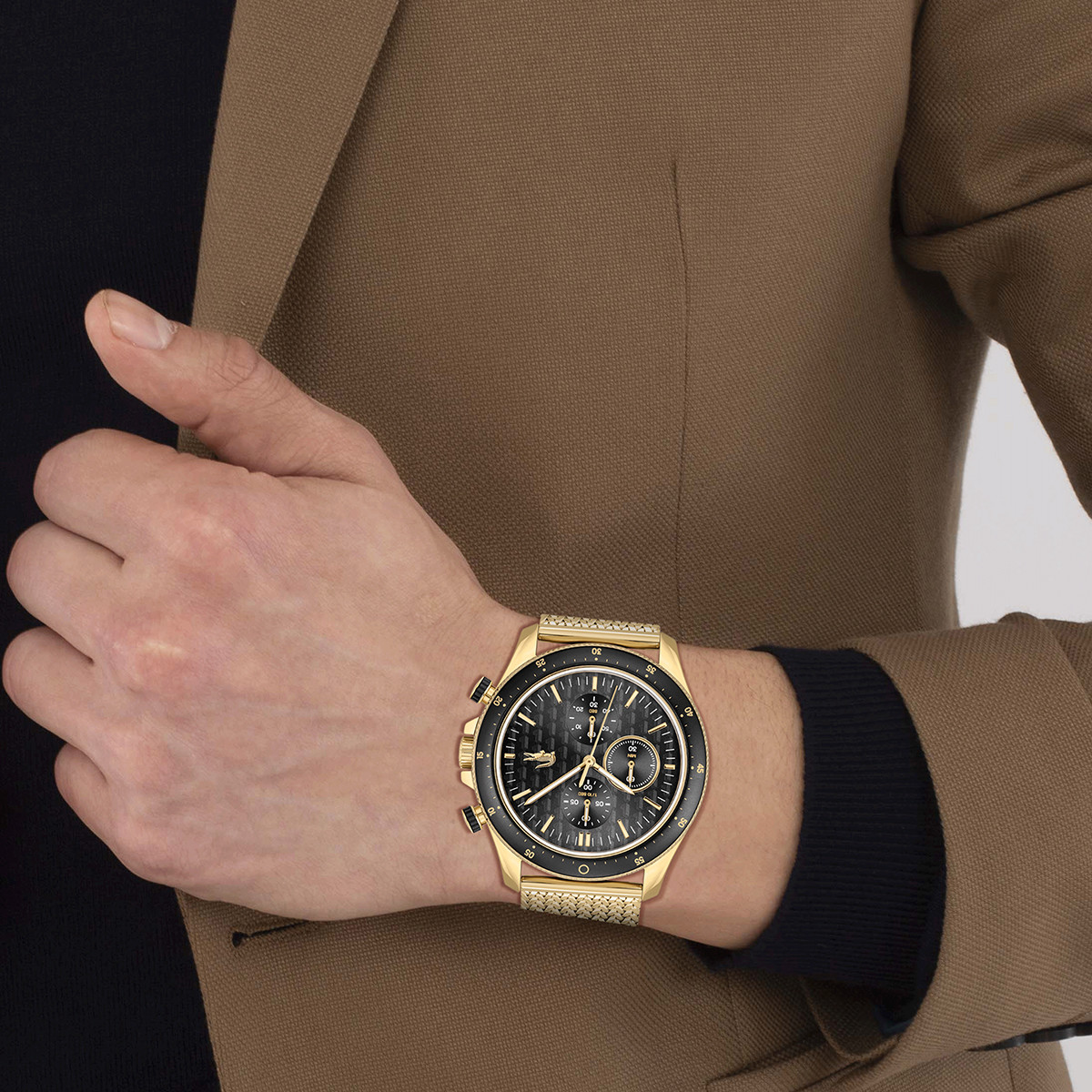 Montre LACOSTE Neoheritage homme bracelet acier doré jaune