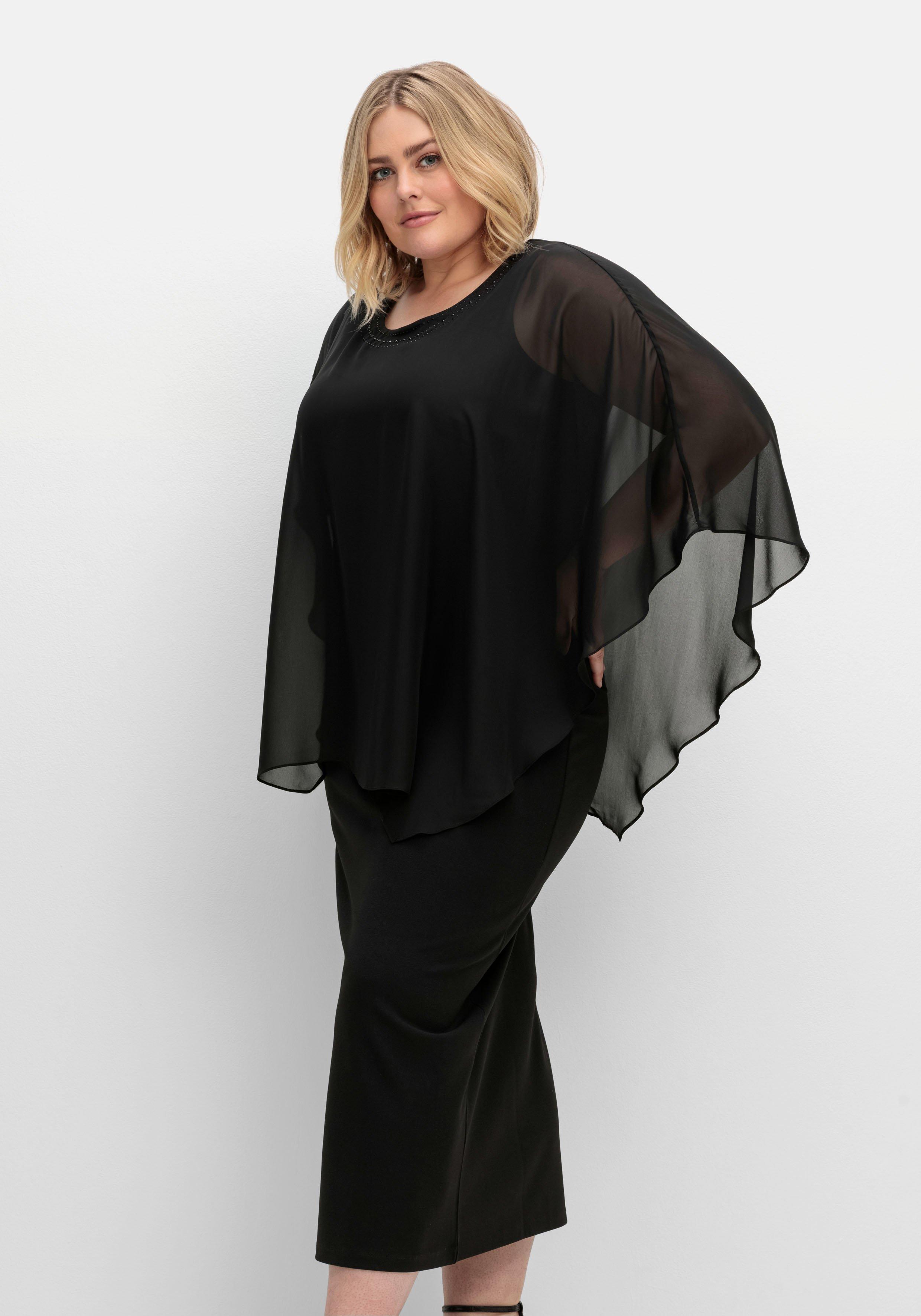 Abendkleid in A-Linie mit weiten Fledermausärmeln