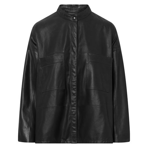 Depeche Kerry Leather Skjorte, Black (Nero), 42
