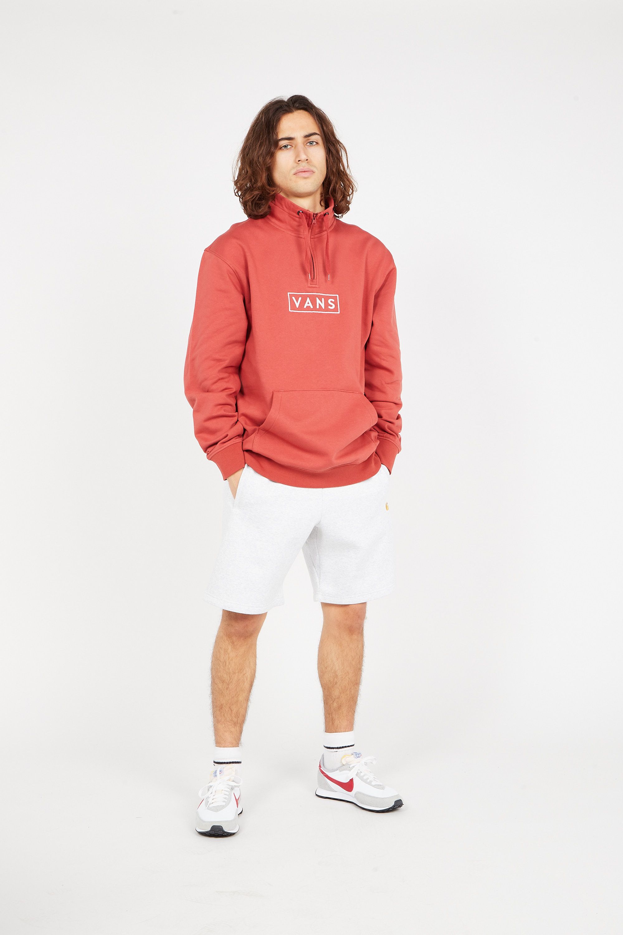 VANS Sweatshirt à col zippé EASY BOX QZP Rouge
