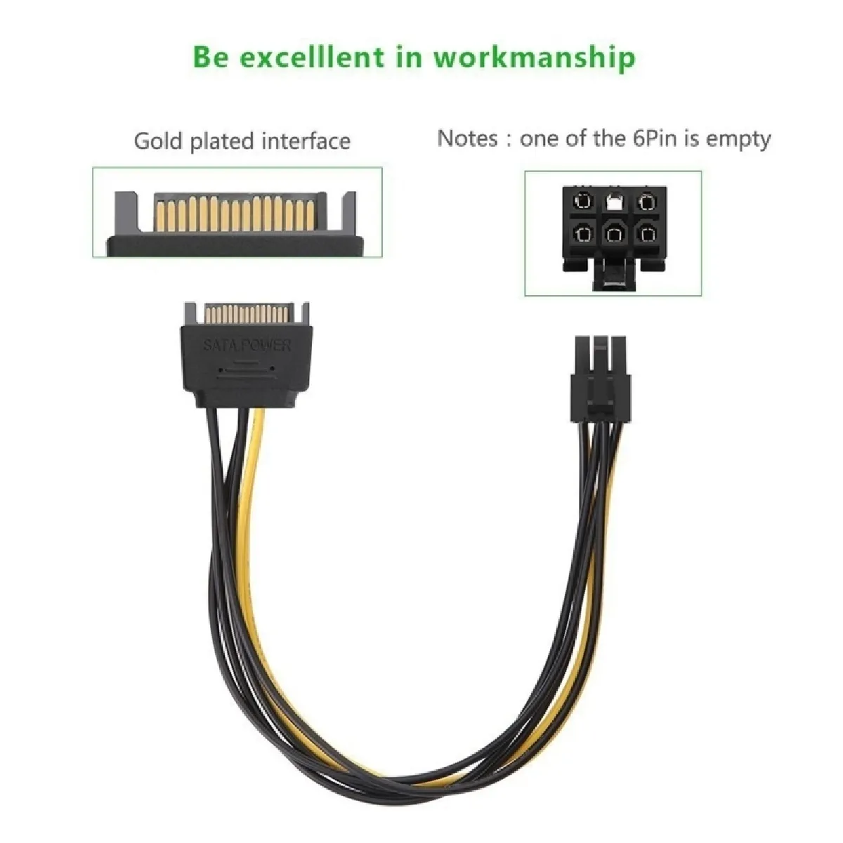 Wewoo Câble SATA 15 broches à 6 PCI Express
