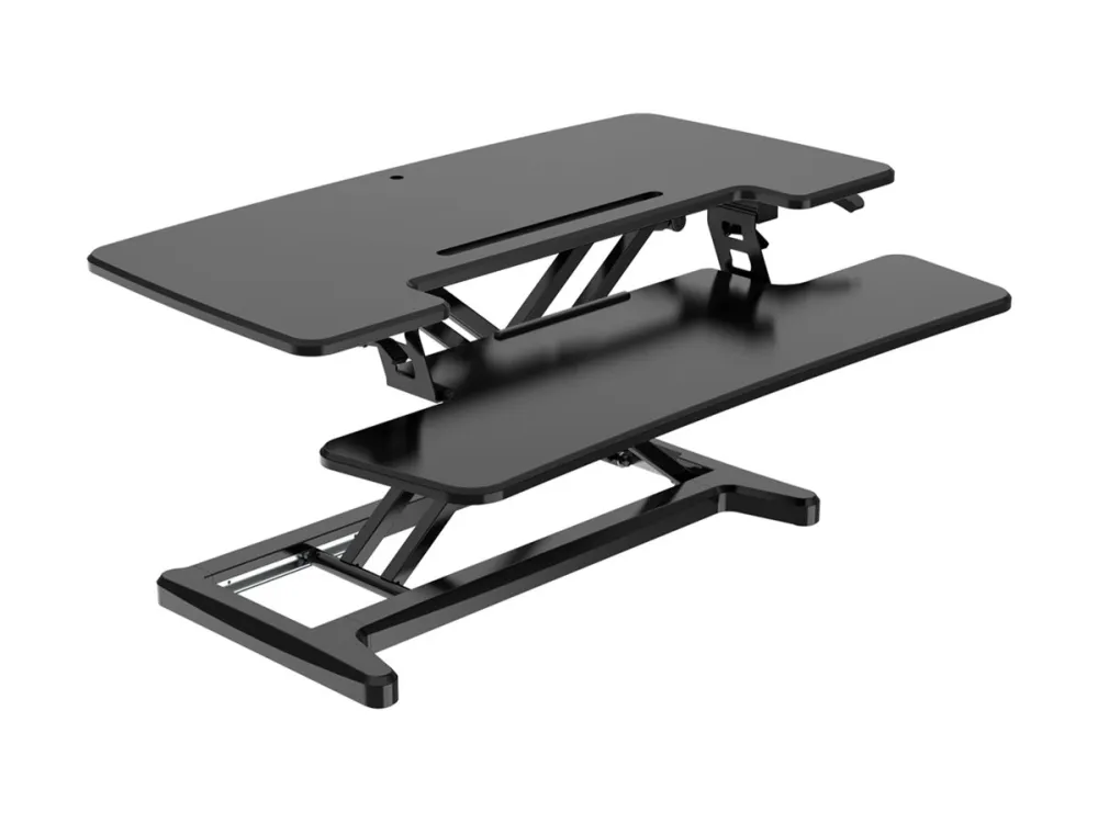 Bakker Elkhuizen Adjustable Sit-Stand Desk Riser 2 - Stativ - for LCD-display/PC-udstyr - sort - skrivebordsstander