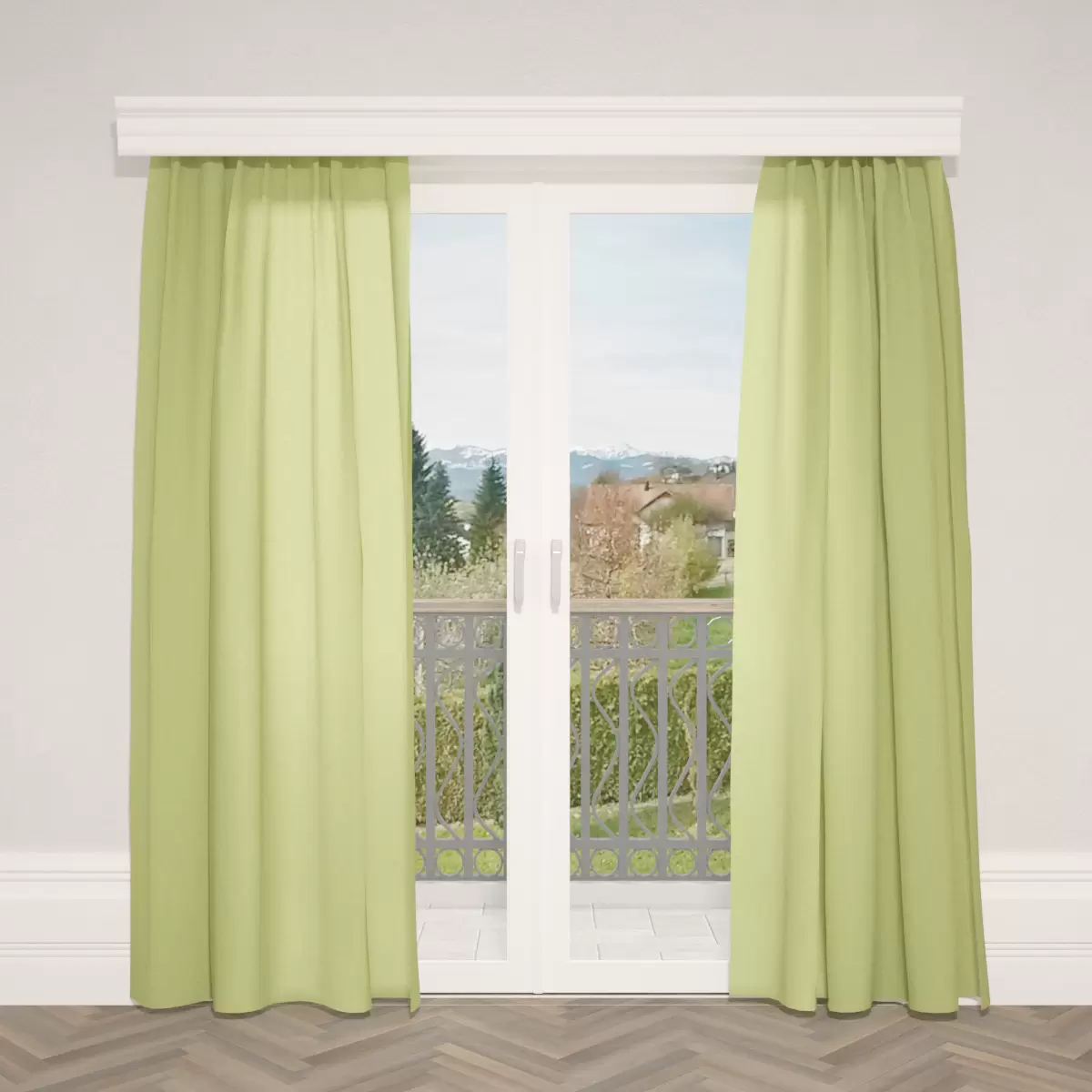 Nachtvorhang Jacquard Moiré grün
