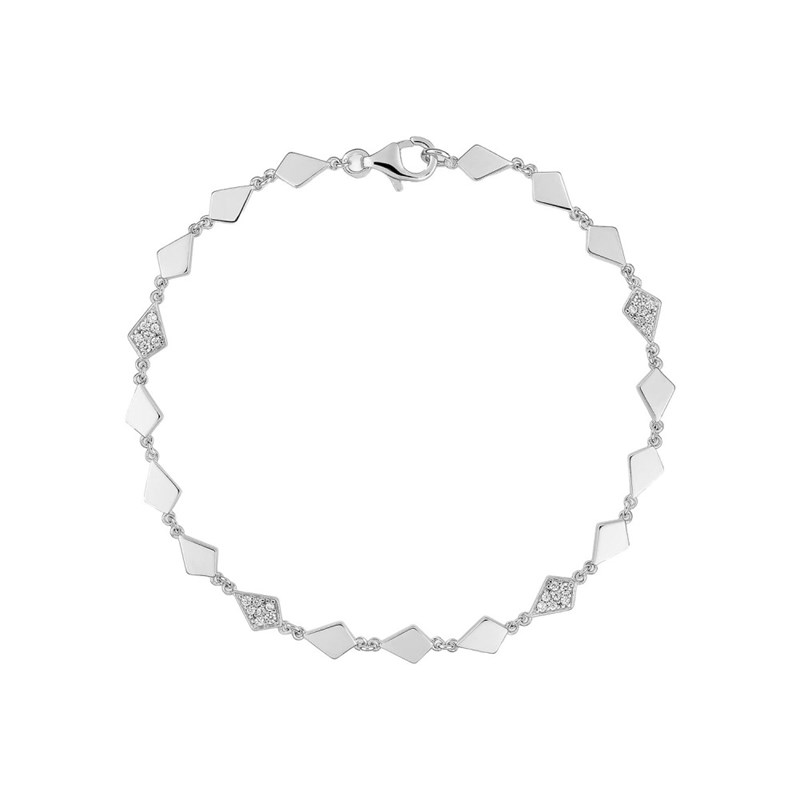 Bracelet Femme - Oxyde de zirconium - Argent 925 - Longueur : 18 cm