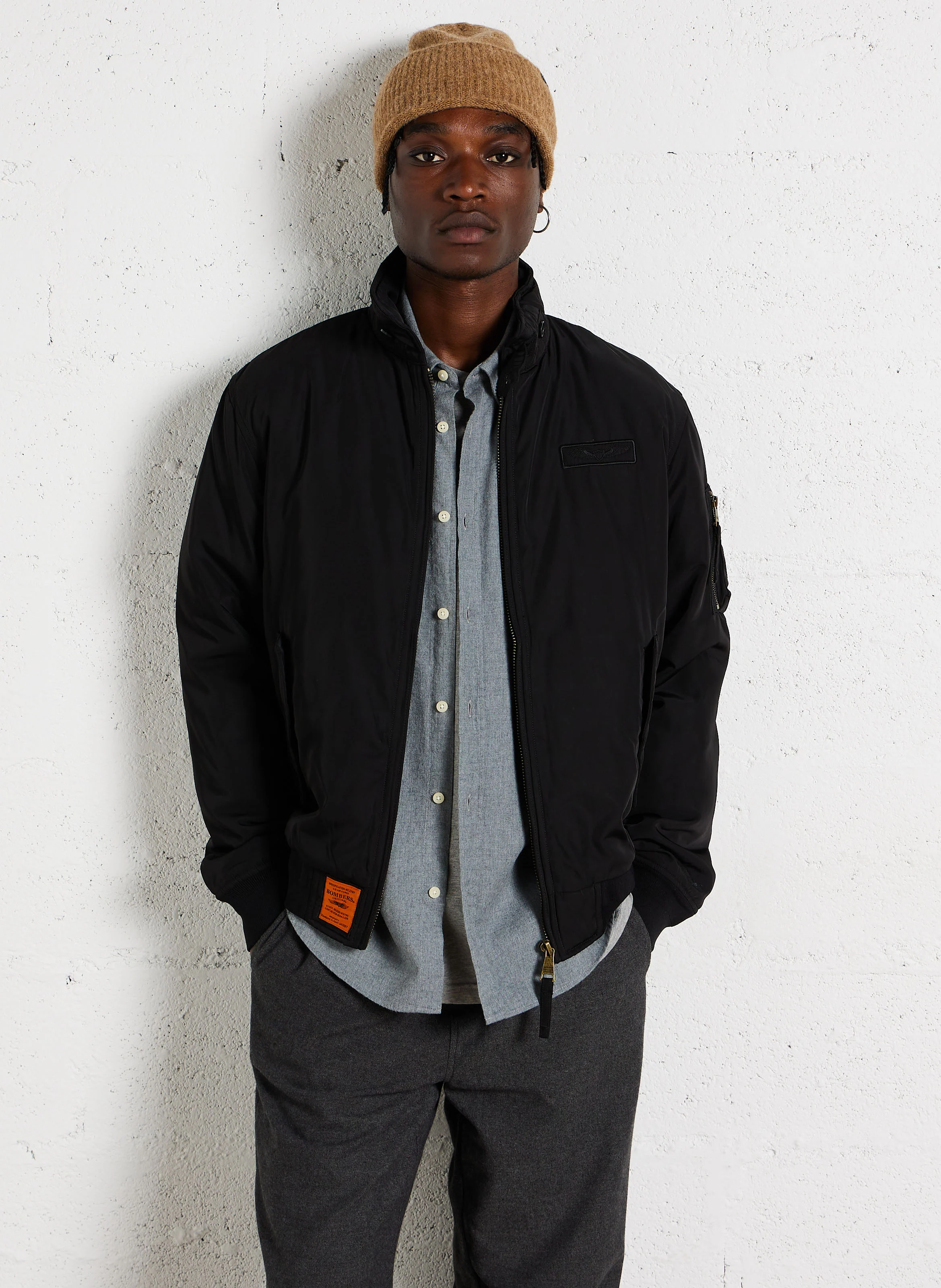 CORNELL - Blouson col à revers droit | Noir