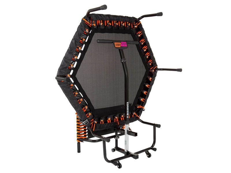 HAMMER Fitnesstrampolin JumpStep Pro mit Step-Board Fitness-Trampolin mit Transportrollen