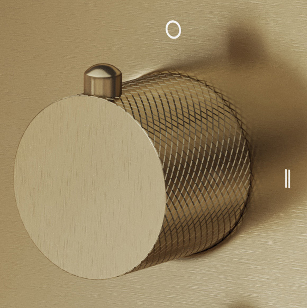 Saniclear Brass Curved omstelknop voor inbouw thermostaatkranen (SK24895 en SK79845)