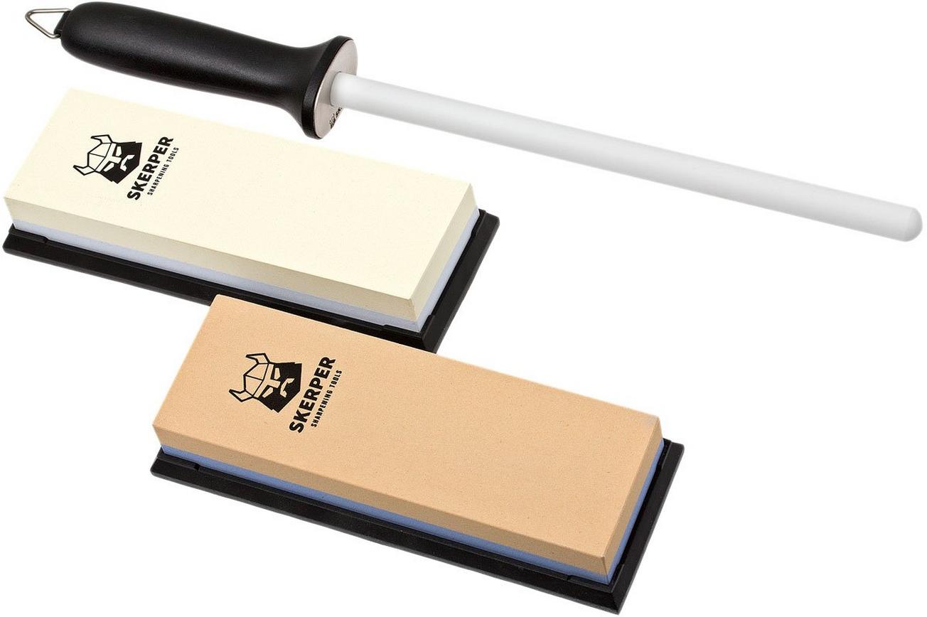 Skerper Basic slijppakket 180/600/1000/3000 met keramische slijpstaaf, SH004