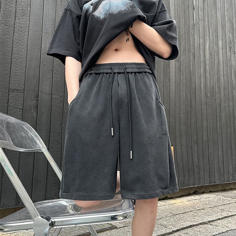 emeisa - Hoge taille effen wijde joggingbroek