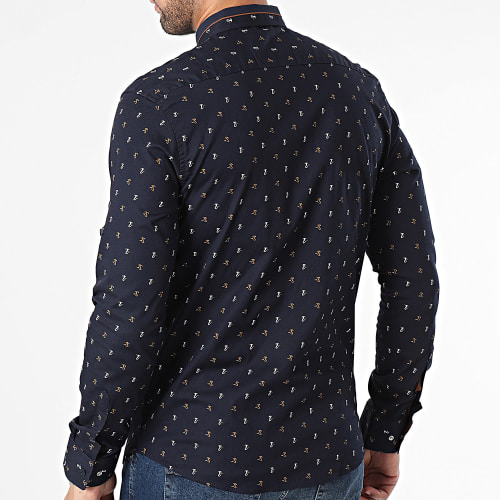 Chemise Manches Longues Bleu Marine