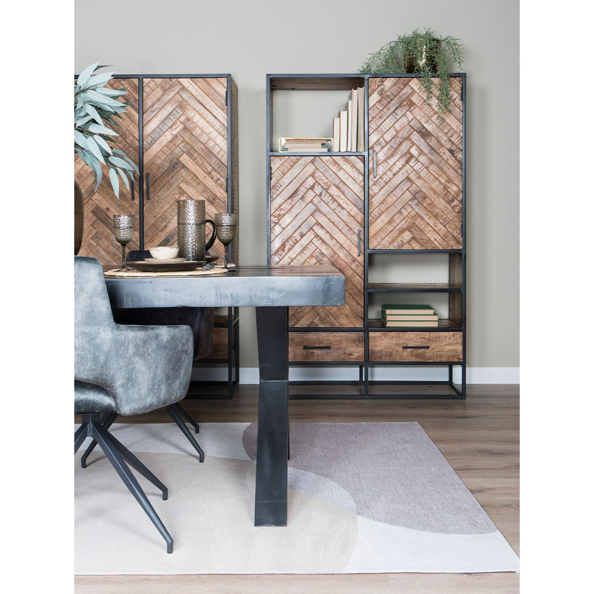 Kast Roan Visgraat - Bruin Mangohout