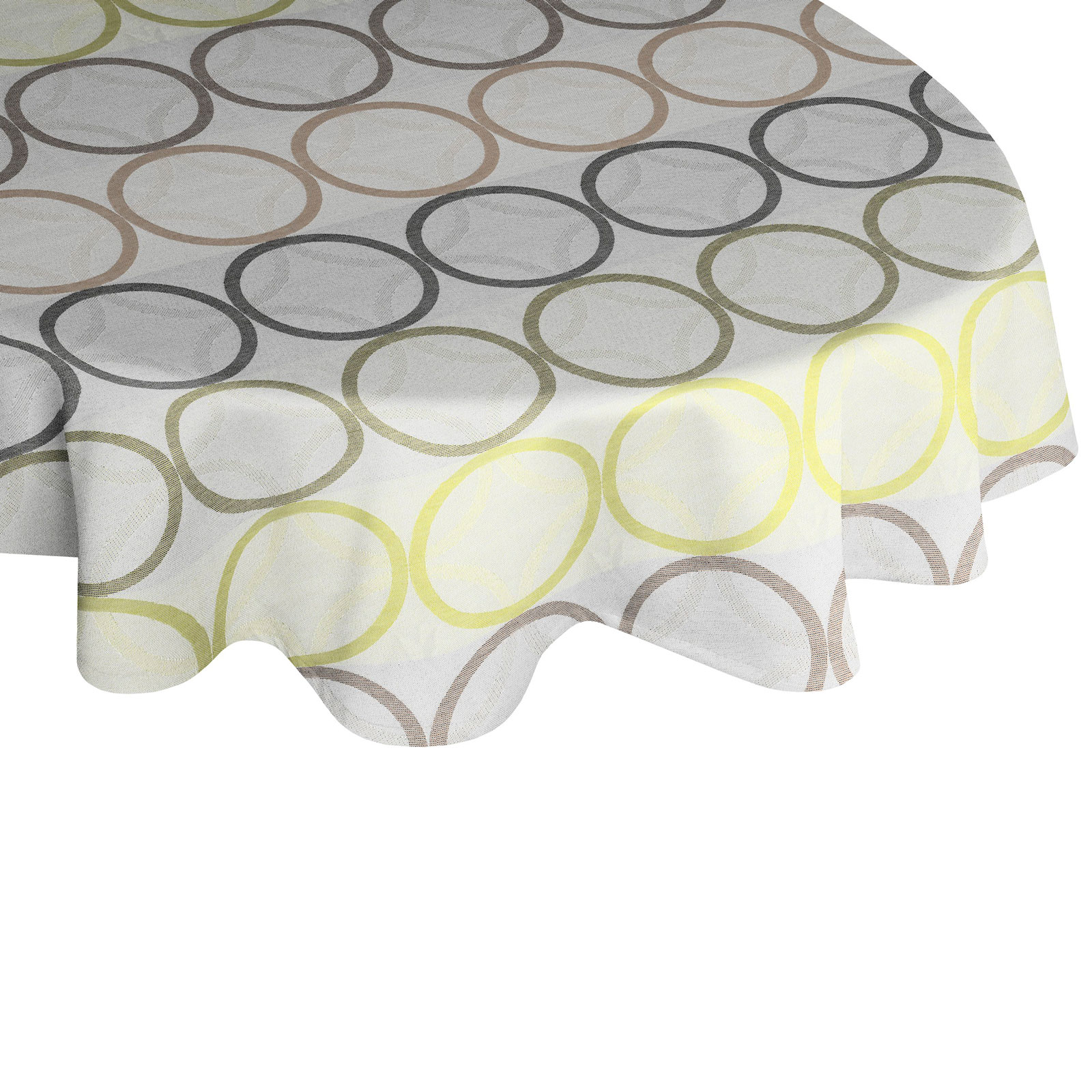 Tischdecke ZIRBELLO - grün - oval - 130x190 cm
