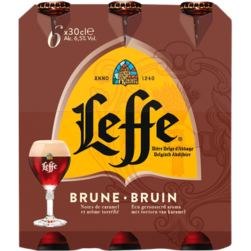 Leffe Bruin Belgisch Abdijbier Flessen 6 x 30 cl