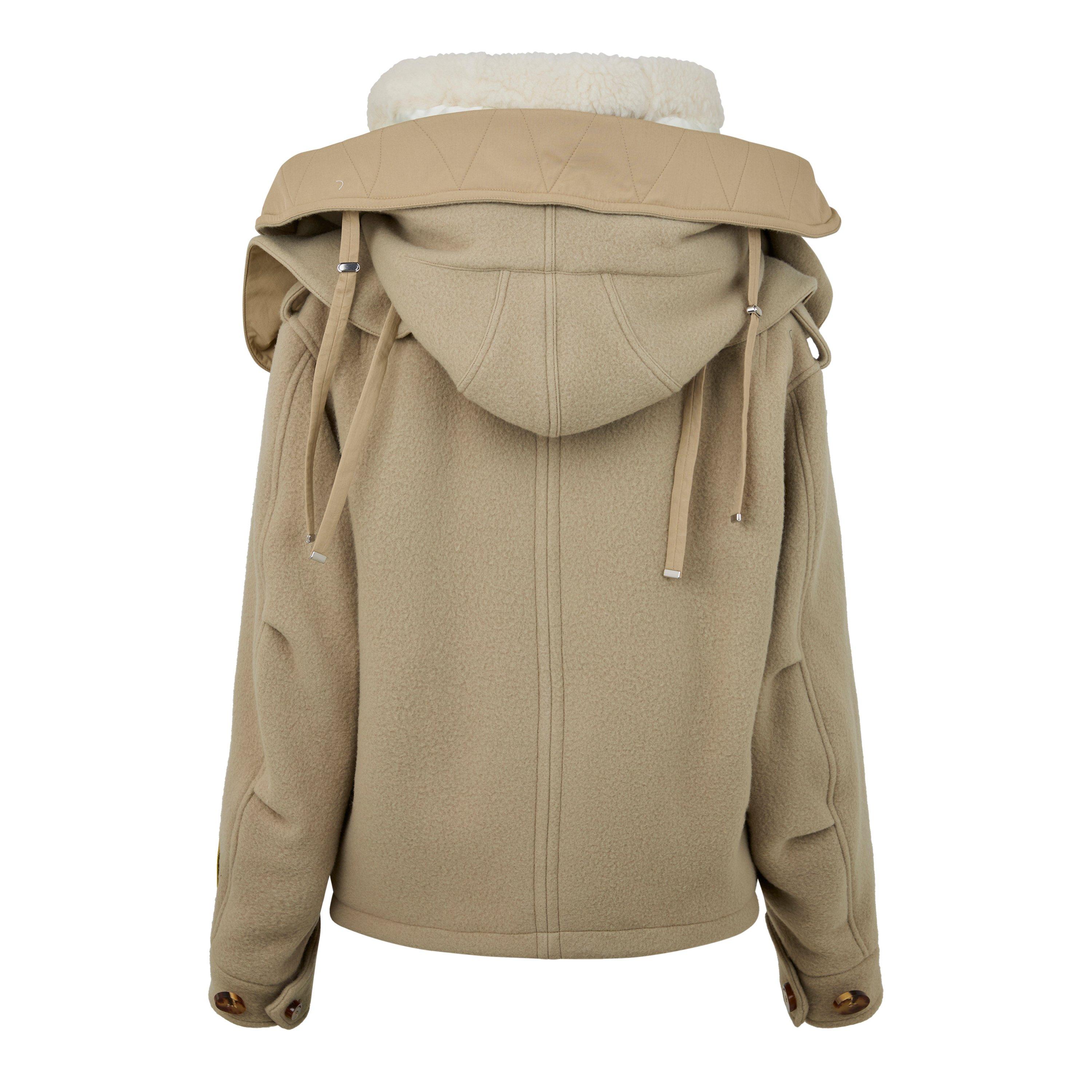 Off White Hooded Short Parka