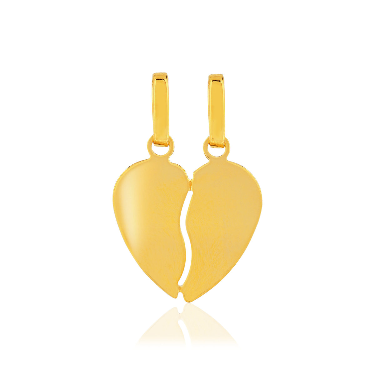 Pendentif or 375 jaune, motif coeur détachable