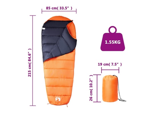 VIDAXL - Sac de couchage momie pour adultes camping 3 saisons