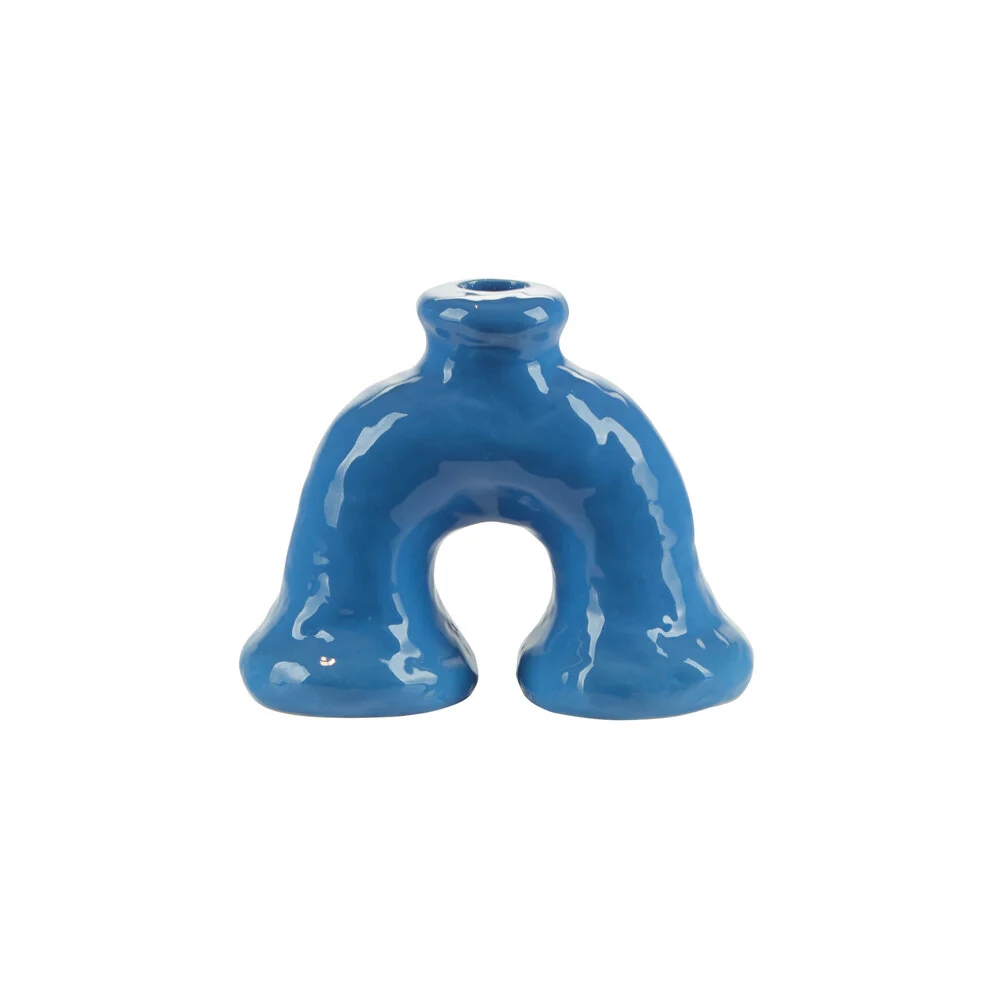 Bahne Interior  Skulpture lysestage, blå - H12,5 cm