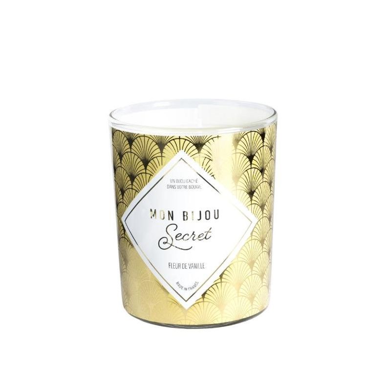 Bougie Bijou Collier doré - Parfum Fleur de vanille - 40h