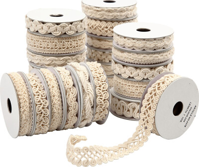 Dekorationsbånd - B 6-18 MM - Creme - 56X0,9 M