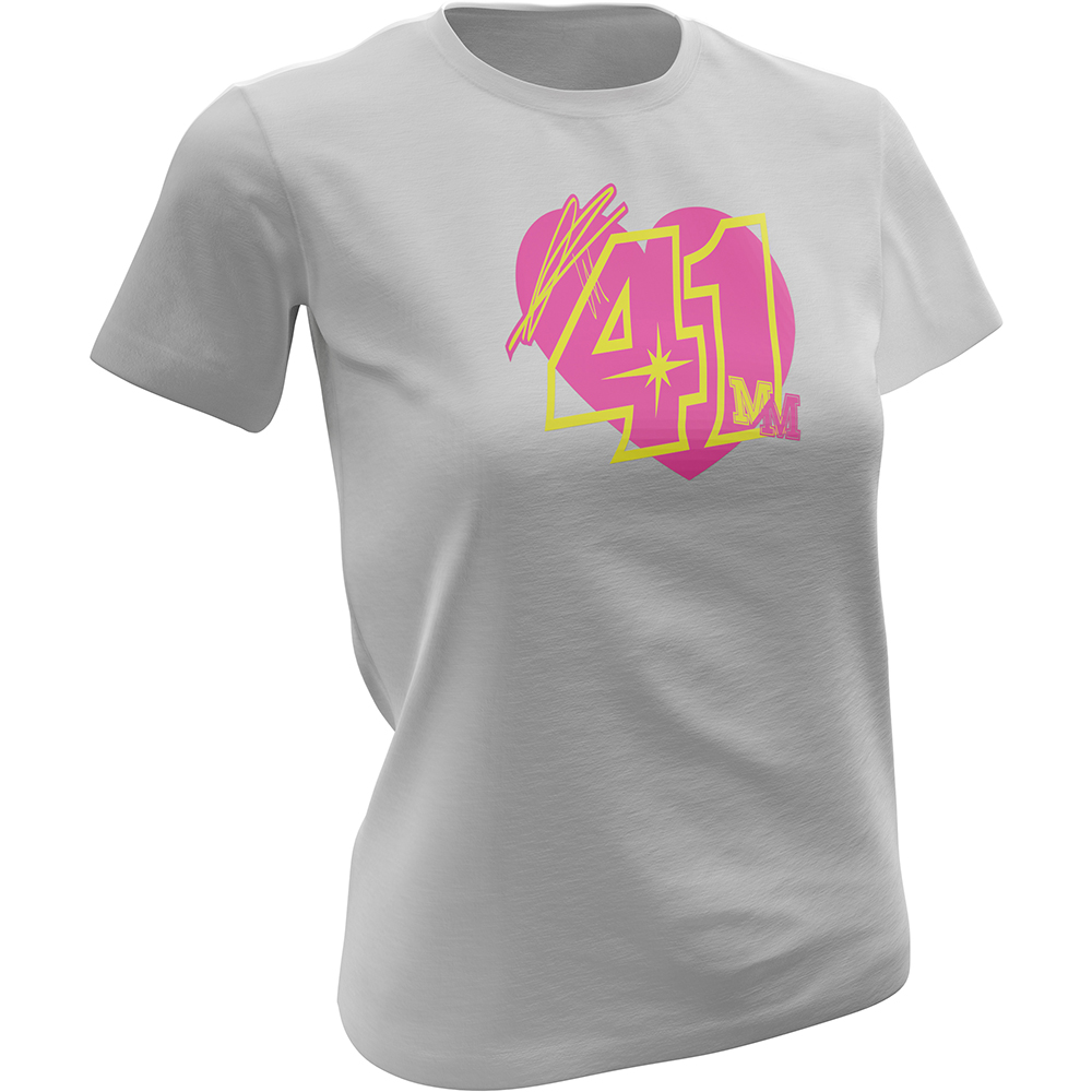Ixon - T-shirt femme Aleix Espargaro Ladies 22 Blanc / Rose