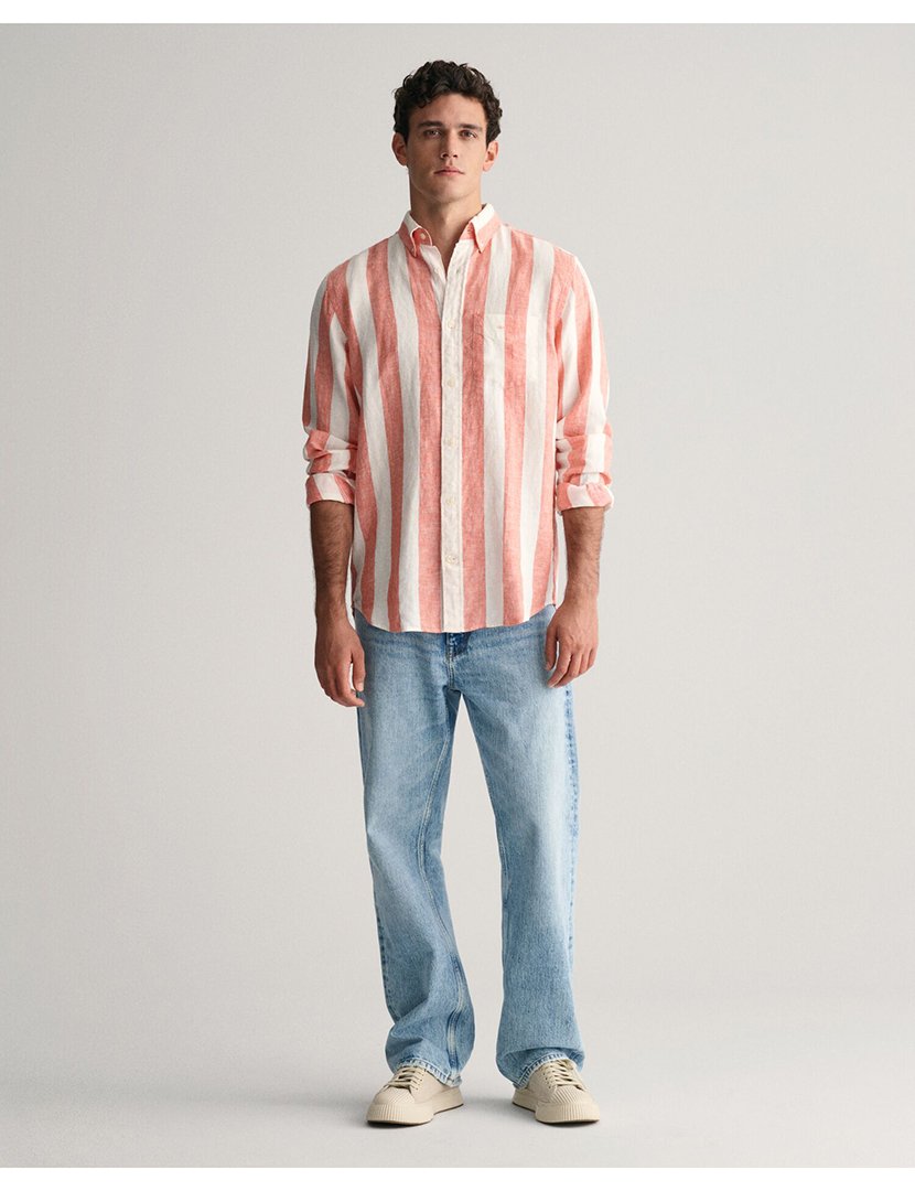 Long Sleeve Striped Red Shirt