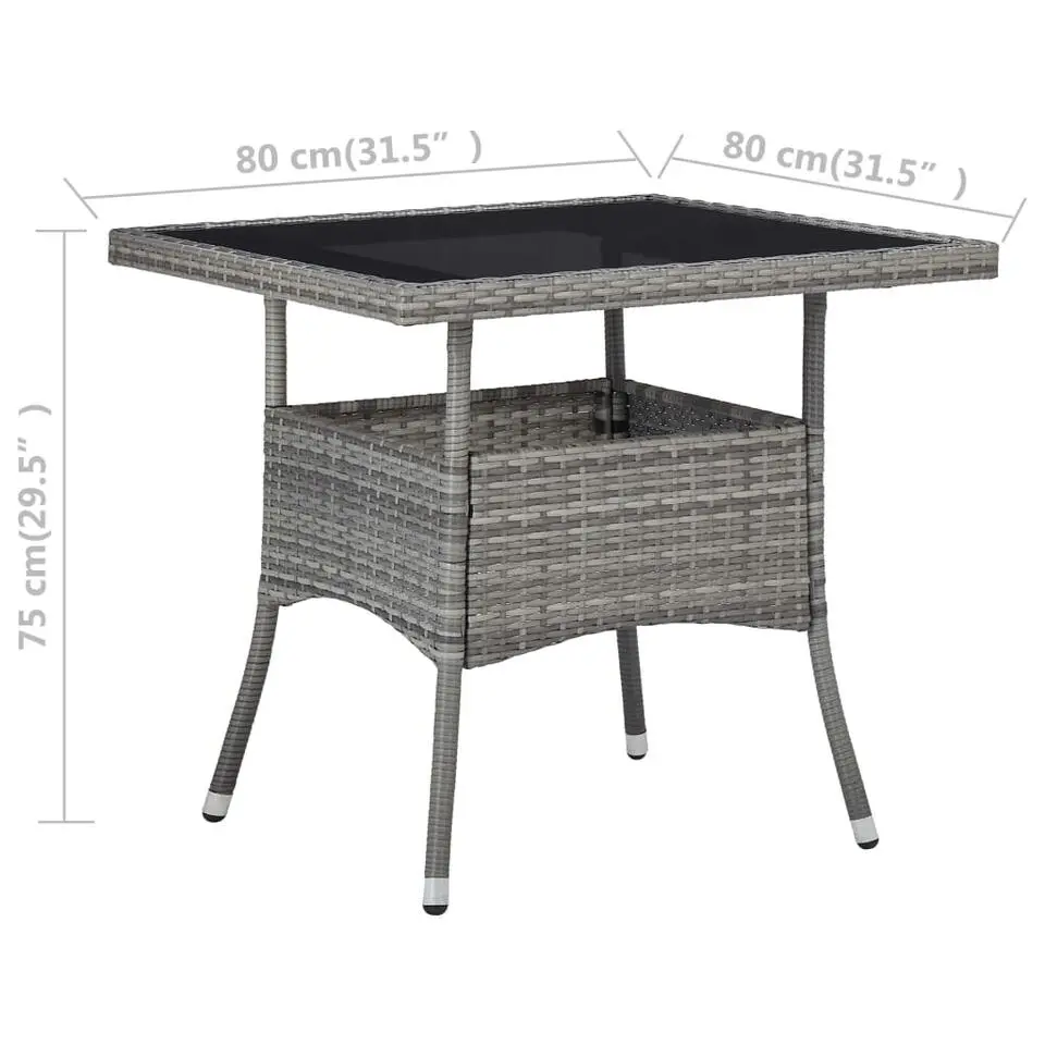 vidaXL - Bistroset - Grijs - Poly rattan