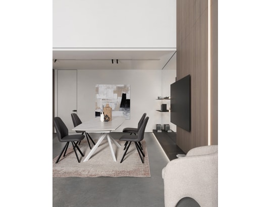 CONCEPT1 - Table de salle à manger Joakim blanc 160/240 x 90 x h75 cm