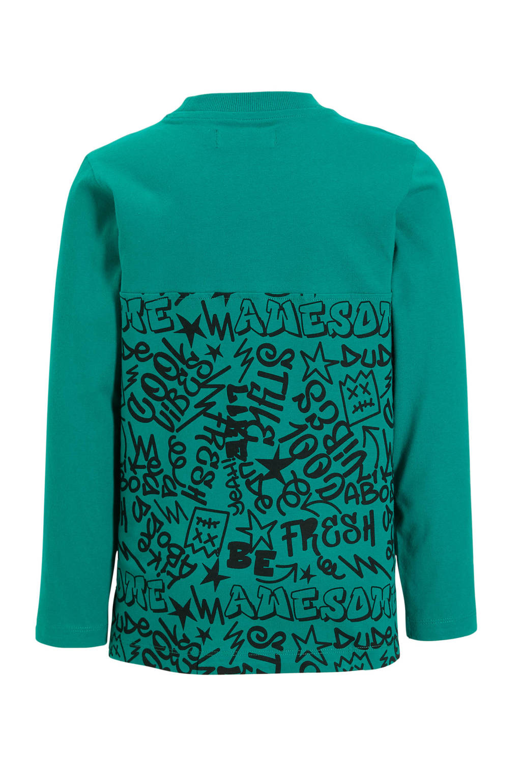 Orange Stars longsleeve Ray met printopdruk groen