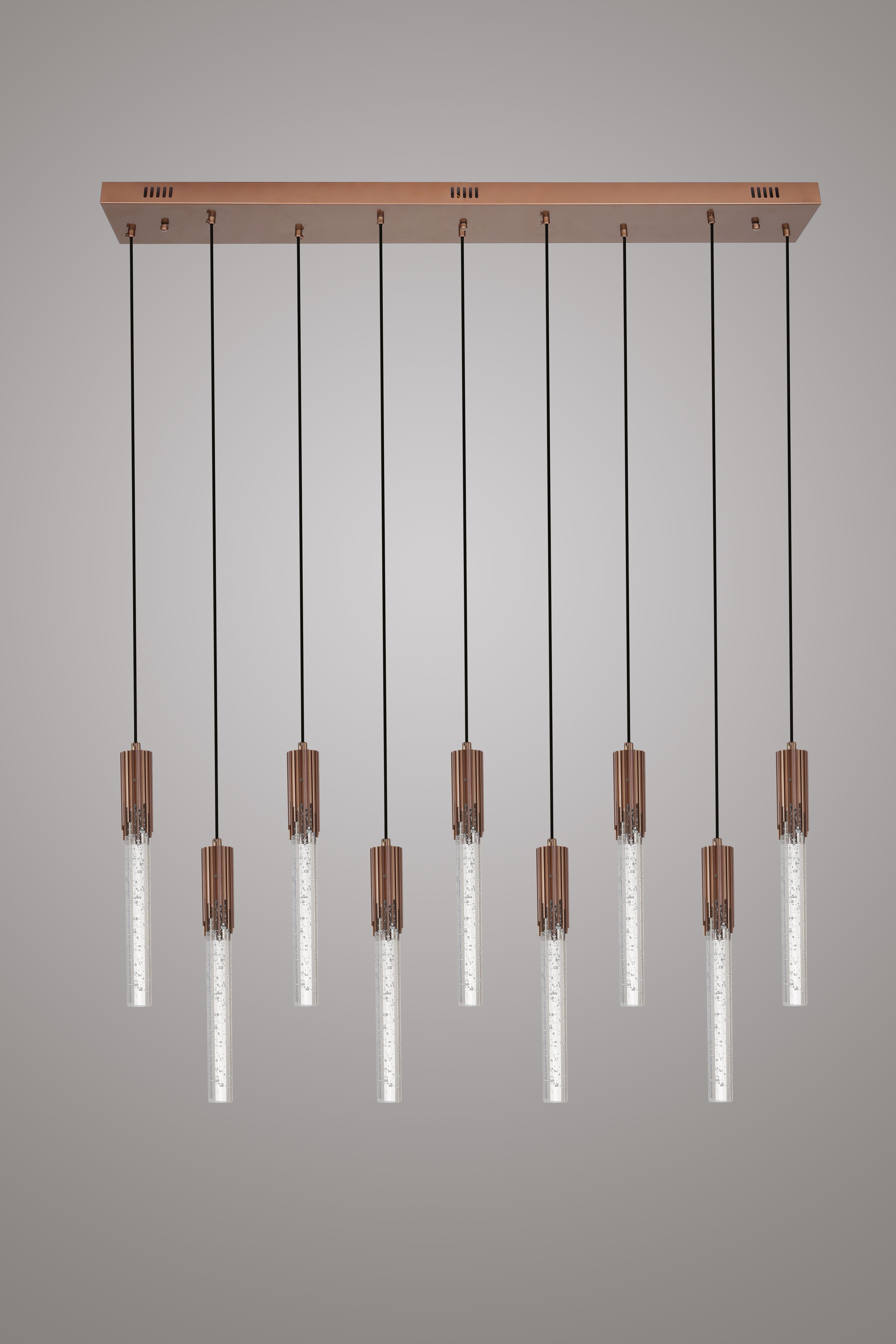 Hanglamp 9-lichts Antiek Brons Maud B120 x D15 cm