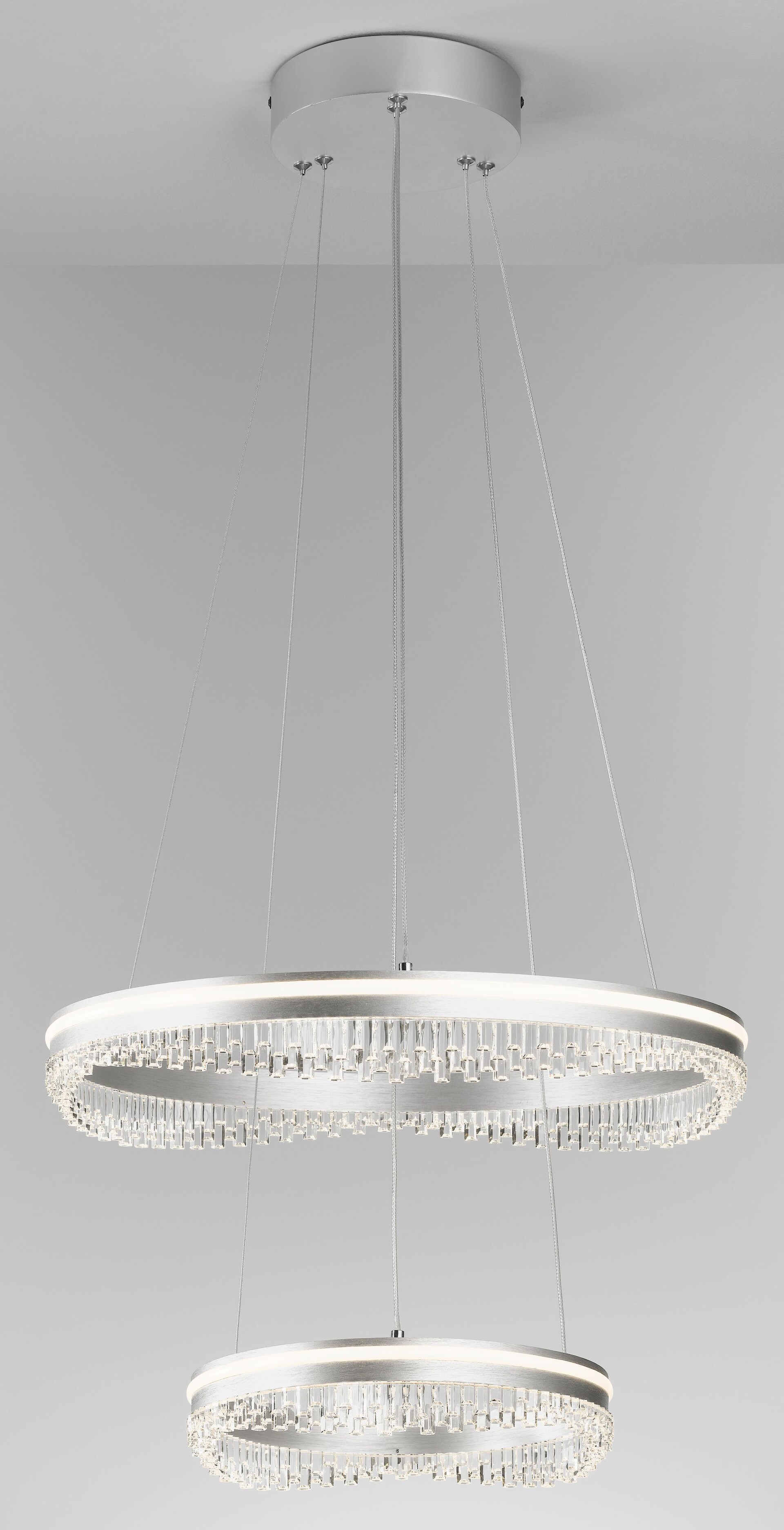casaNOVA LED Pendelleuchte AUDREY 50 cm silberfarbig