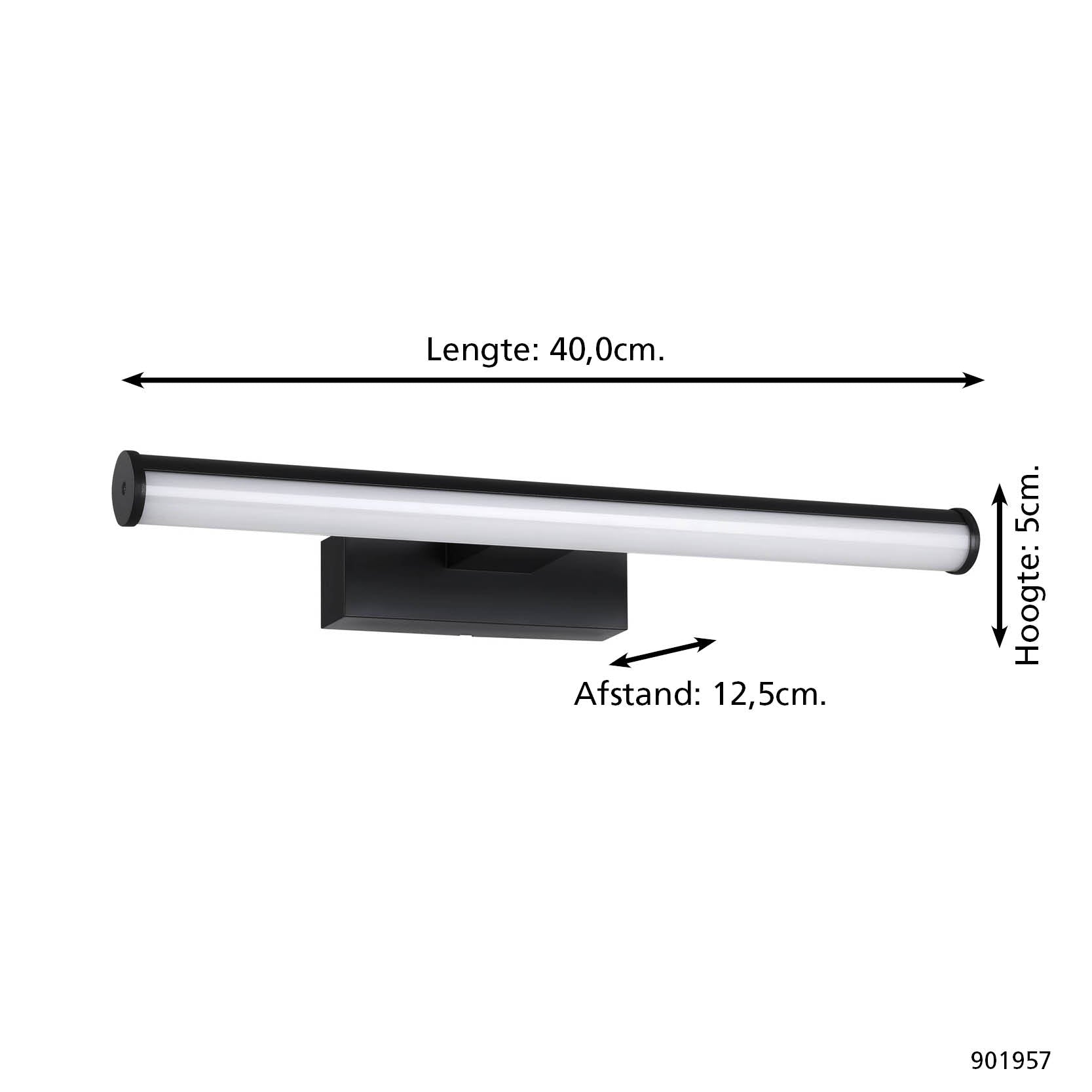 EGLO Vadumi Spiegellamp - LED - 40 cm - Zwart