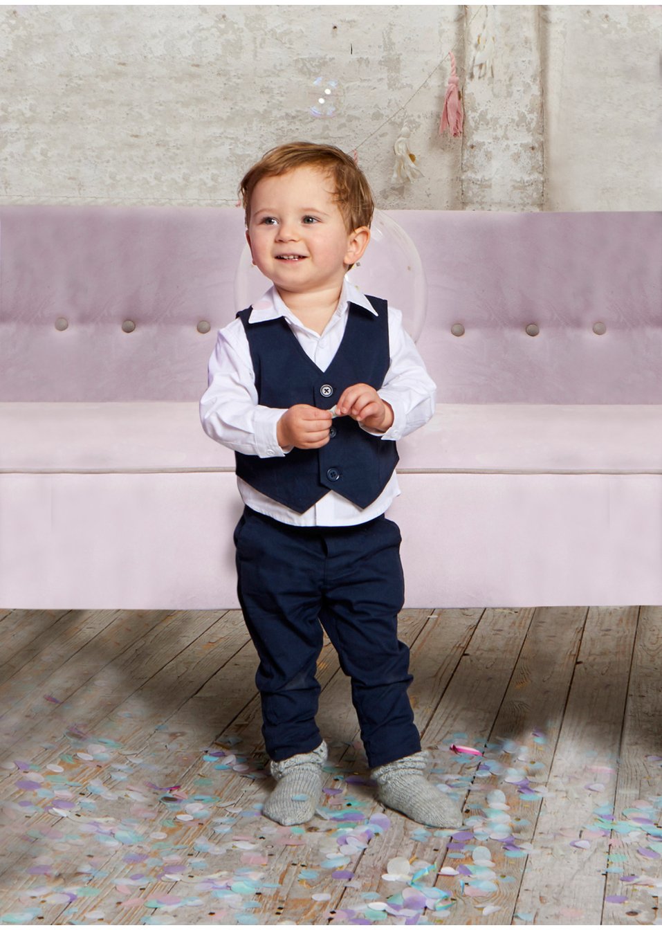 Chemise bébé + veston + pantalon (Ens. 3 pces.)