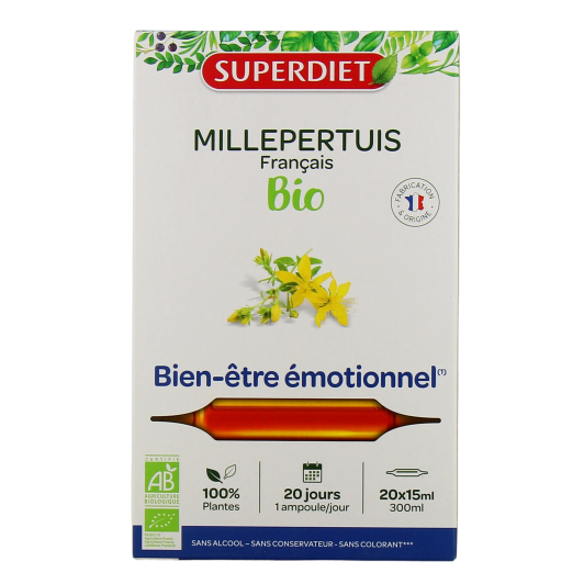 Super Diet Millepertuis bio ampoules - Bien être émotionnel