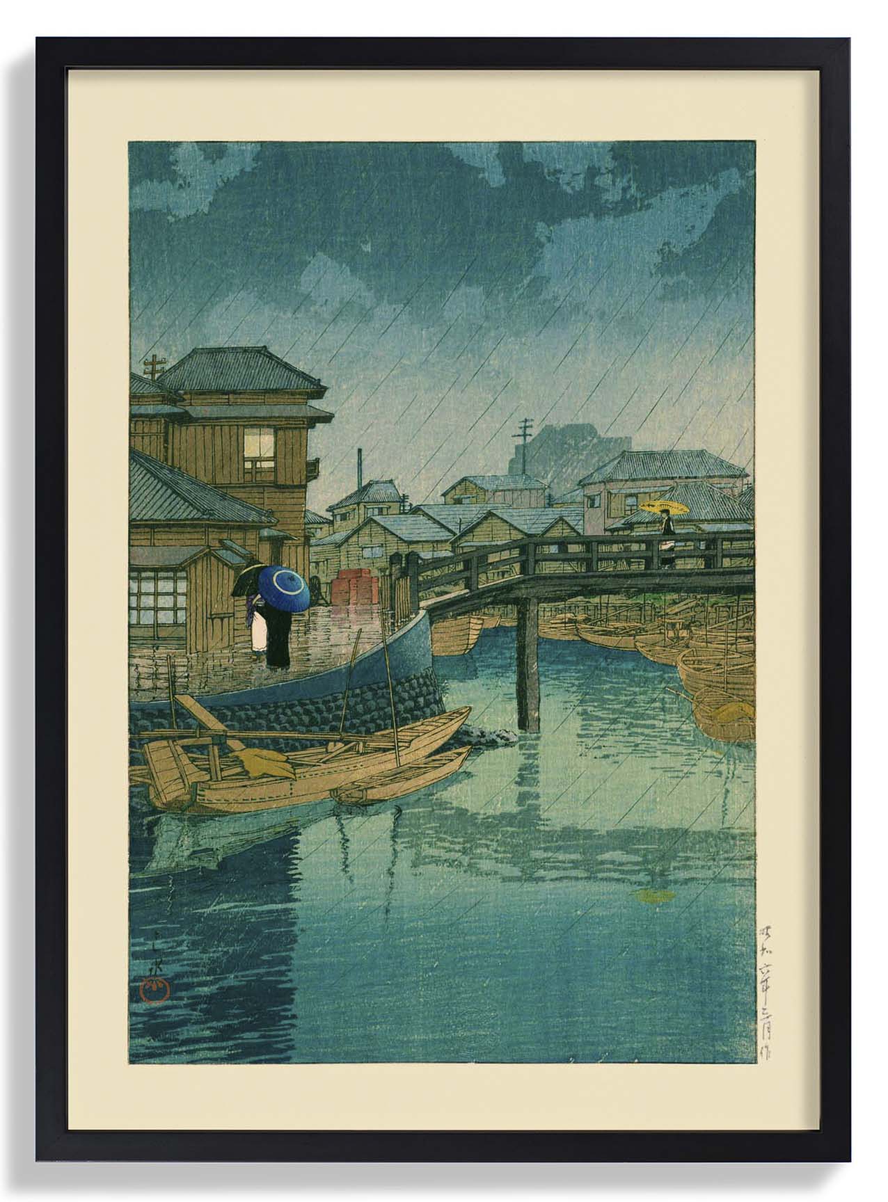 Shinagawa Kunstdruck von Hasui