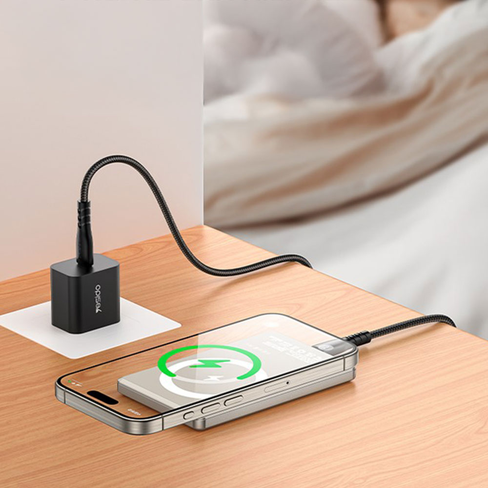 (20W) 5000mAh Magnetisches MagSafe Ladegerät USB C Quick Charge Powerbank Ultra Thin   LED Anzeige - Grau (Titan Natur)