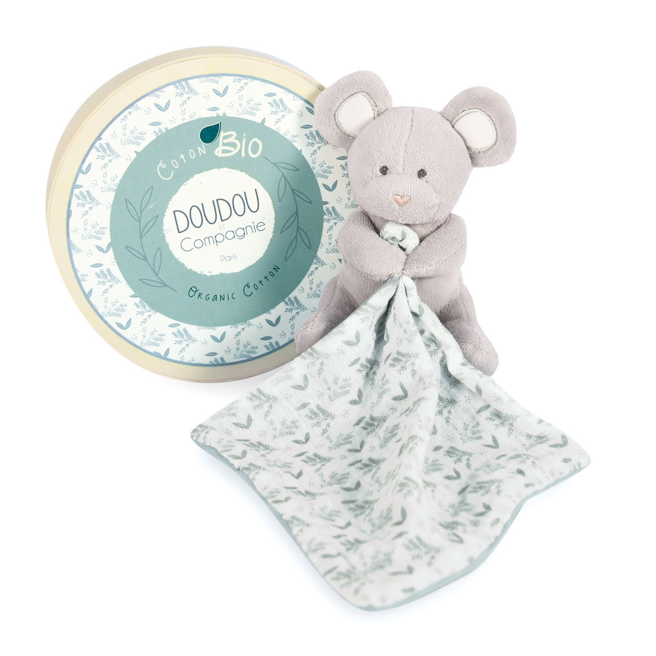 Doudou et Compagnie Souris avec doudou vert