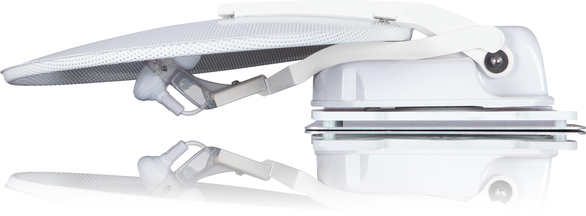 Alden Onelight@ 60 HD EVO vollautomatische Satellitenanlage Ultrawhite inklusive S.S.C. HD Steuermodul / LTE Antenne / Smartwide LED TV 24 Zoll