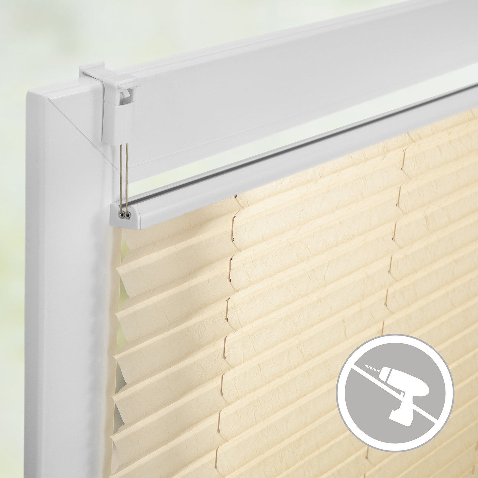 LICHTBLICK Plissee - creme - Crushed-Optik - 45x130 cm