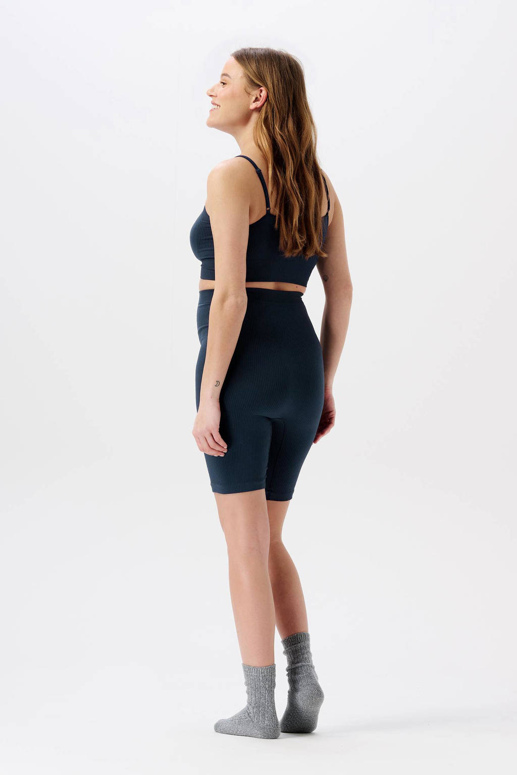 Noppies high waist cycling short Nais donkerblauw