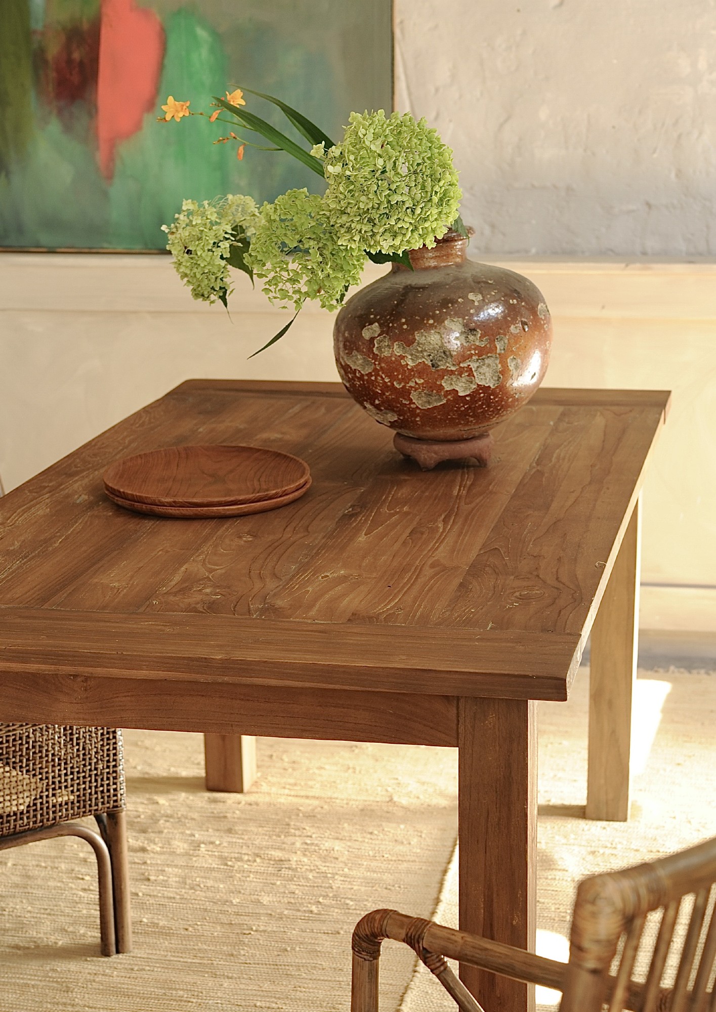 Esstisch aus recyceltem Teak ohne Schublade, natur, L 140 cm, B 90 cm, H 78 cm von fischer's lagerhaus