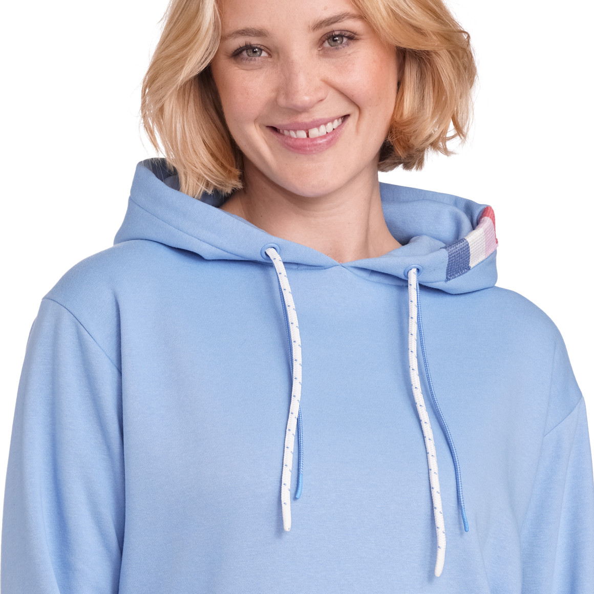 Gina Damen Hoodie mit Schriftzug hellblau