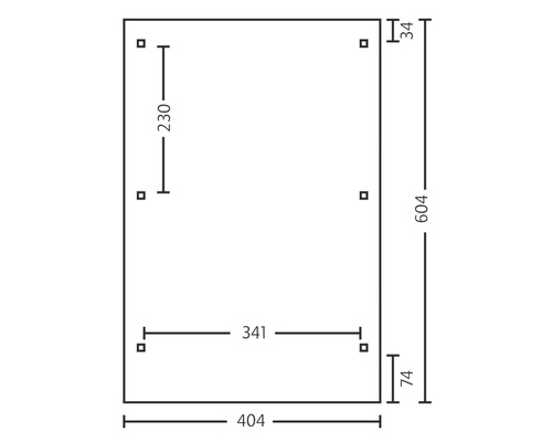 SKAN HOLZ Emsland enkele carport 404x604 cm met natuurlijk aluminium dak