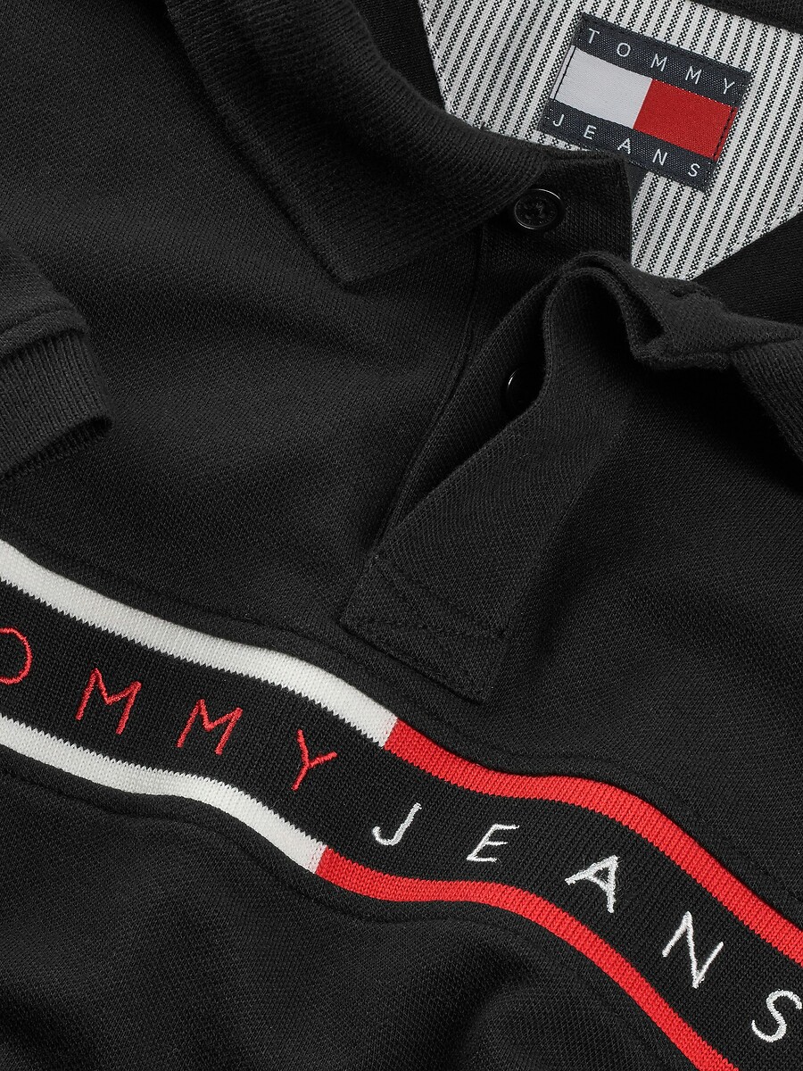 TOMMY JEANS<br>Polo slim-fit com listras coloridas