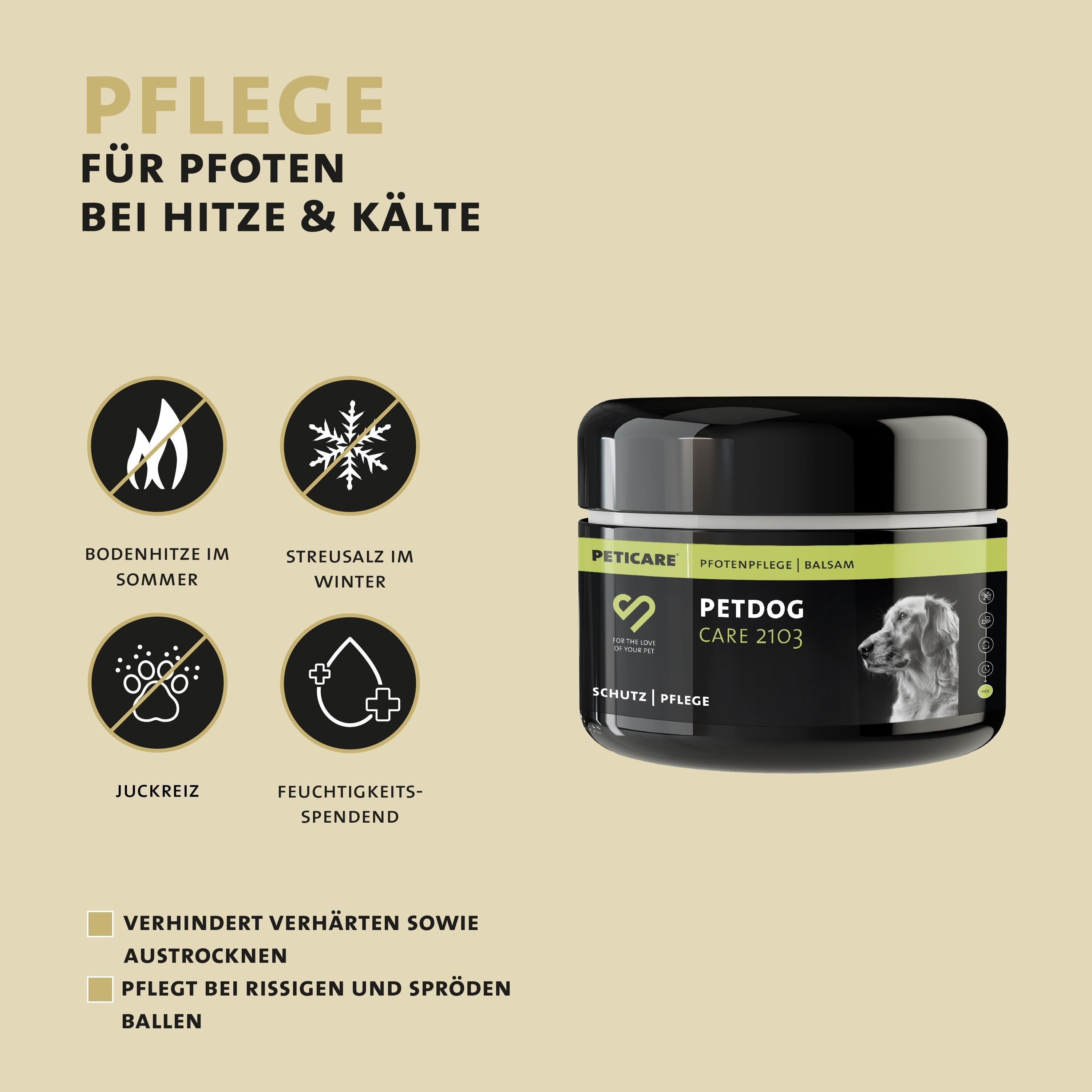 Peticare natürlicher Pfoten-Balsam für Hunde, pflegt verhärtete, trockene Pfoten