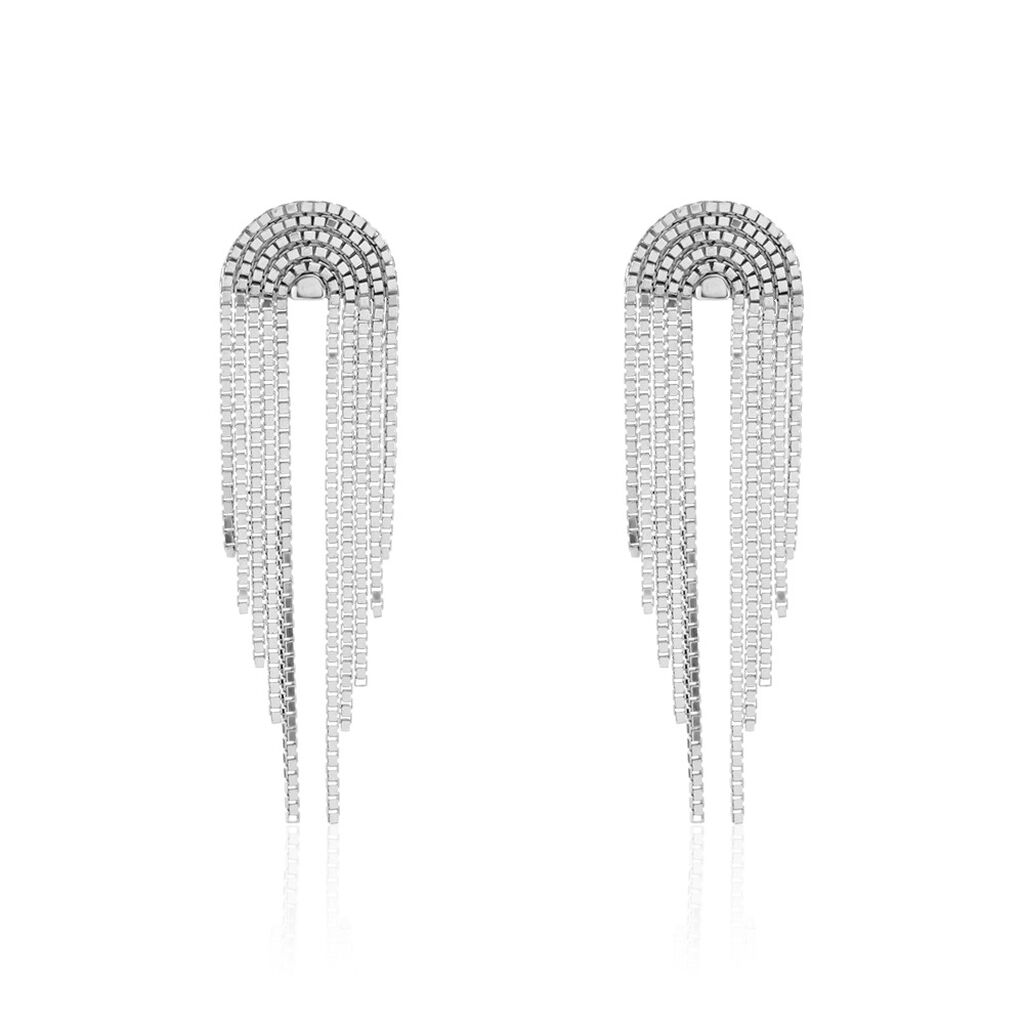Boucles D'oreilles Pendantes Jakarta Argent Blanc