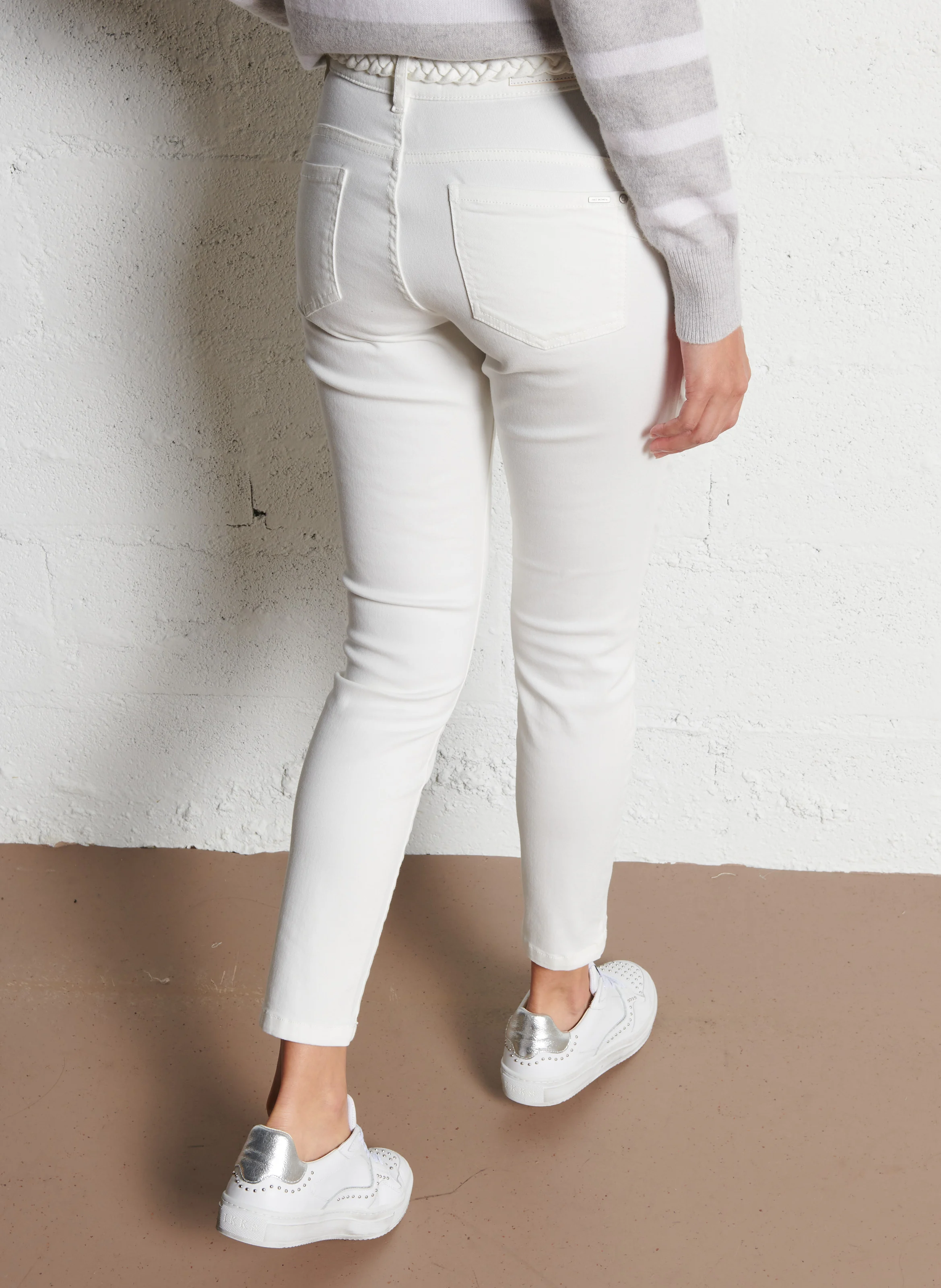 Jean slim en coton mélangé | Blanc