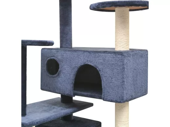 Arbre à chat avec griffoirs en sisal 125 cm Bleu foncé